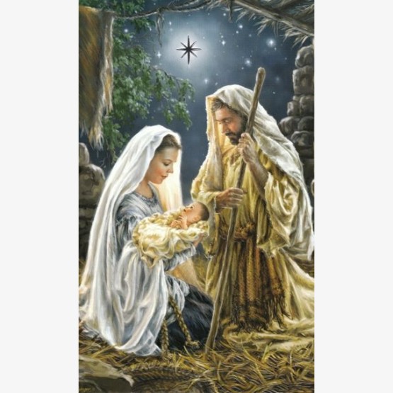 Vianočný pozdrav svätej rodiny s textom
