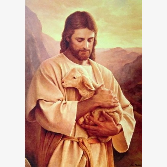 Obraz na dreve / Pán Ježiš s ovečkou