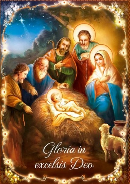 Vianočná pohľadnica s textom / gloria in excelsis deo