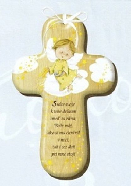 Drevený krížik s modlitbou
