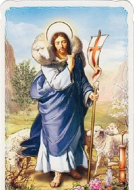 Veľkonočný obrázok Krista dobrého pastiera / bez textu