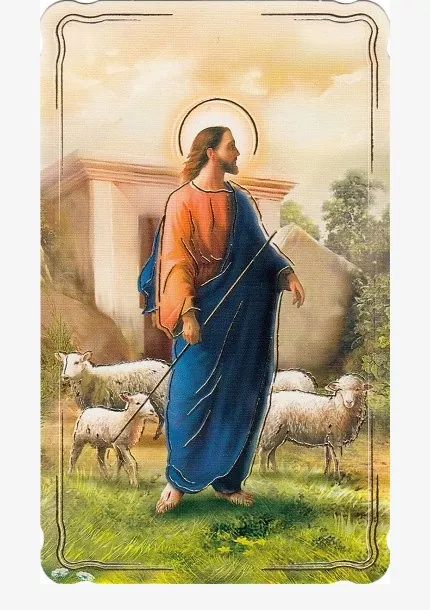 Veľkonočný obrázok Krista s ovečkami