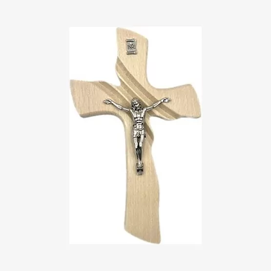 Drevený mašľový kríž - prírodný, malý