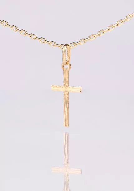 Zlatý prívesok kríž s rovnými ramenami