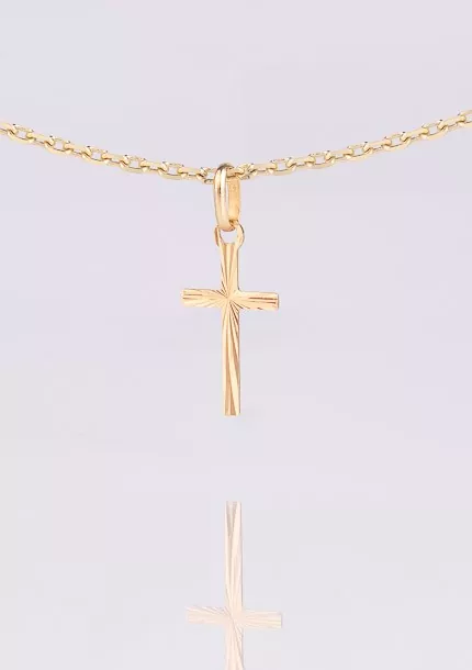 Zlatý prívesok kríž s rovnými ramenami