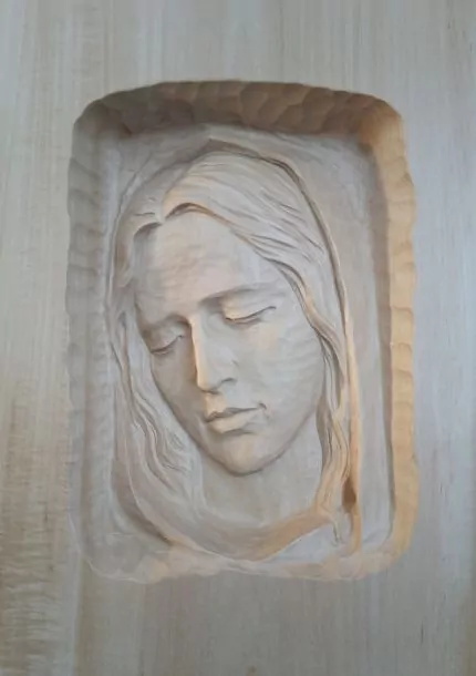 Drevorezba - Hlava Panny Márie