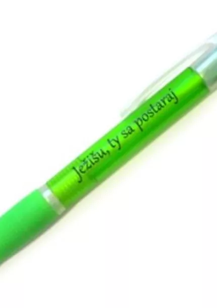 Pero s citátom: Ježišu, ty sa postaraj – zelené
