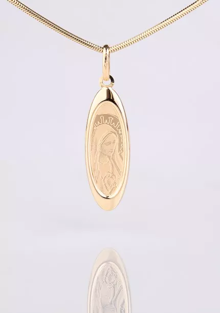 Zlatý medailón Panny Márie / ovál