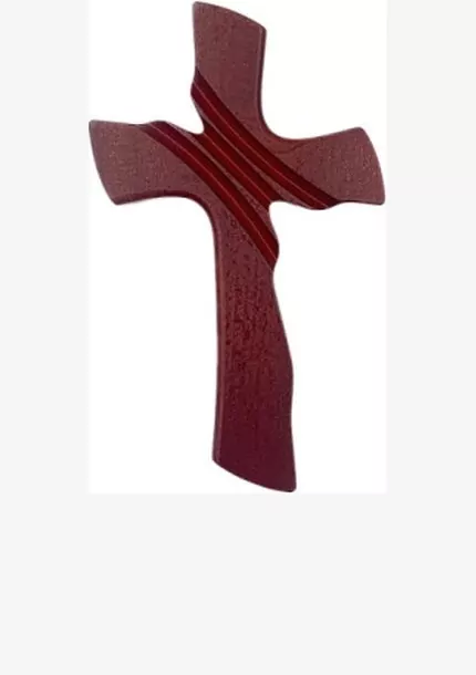 Drevený kríž mašľový bez korpusu / malý, bordový