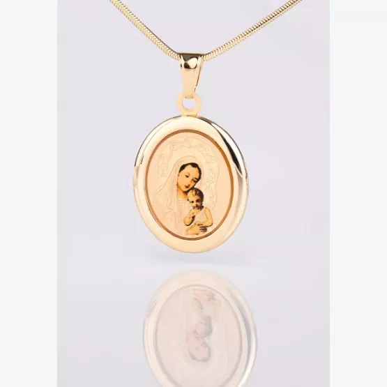Zlatý medailón Panny Márie s dieťaťom...