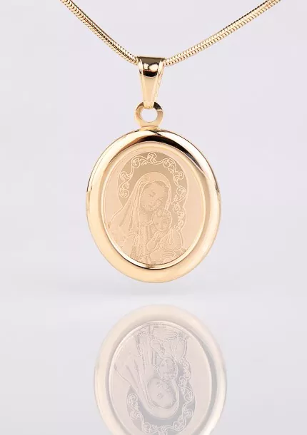 Zlatý medailón Panny Márie s dieťaťom Ježišom