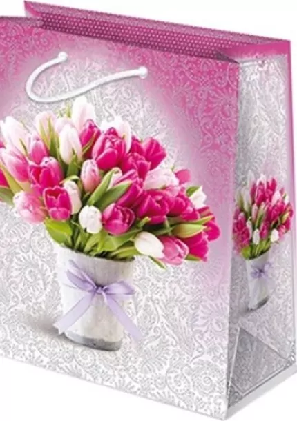 Darčeková taška – Tulipány- 24 x 20 x 11 cm