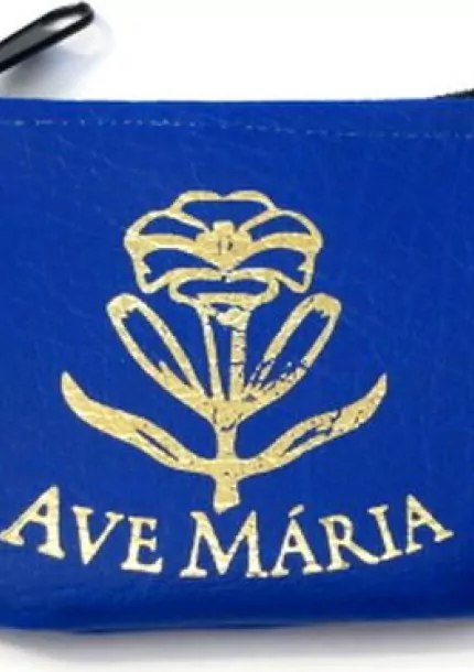 Púzdro na ruženec Ave Mária / zips – modré