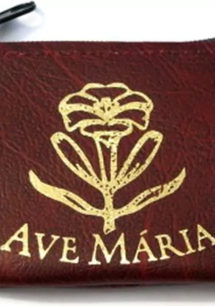 Púzdro na ruženec Ave Mária / zips – bordové