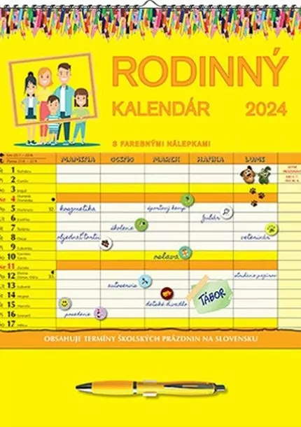 Rodinný kalendár 2024 nástenný