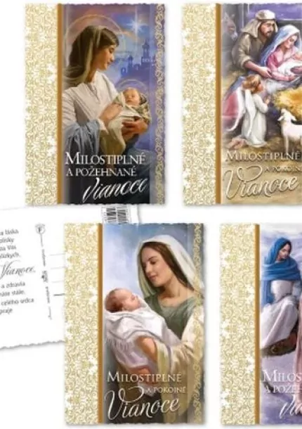 Vianočná pohľadnica s textom-Mária