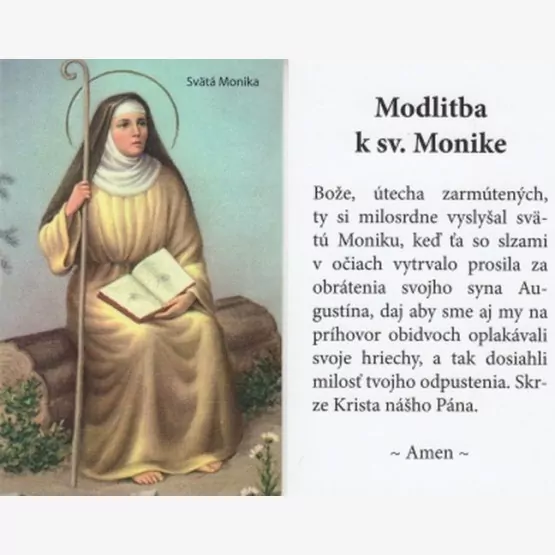 Obrázok s modlitbou -Svätá Monika