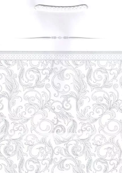Biela darčeková taška s ornamentmi-F17659