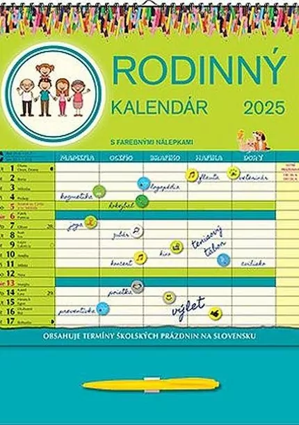 Rodinný kalendár 2025 nástenný